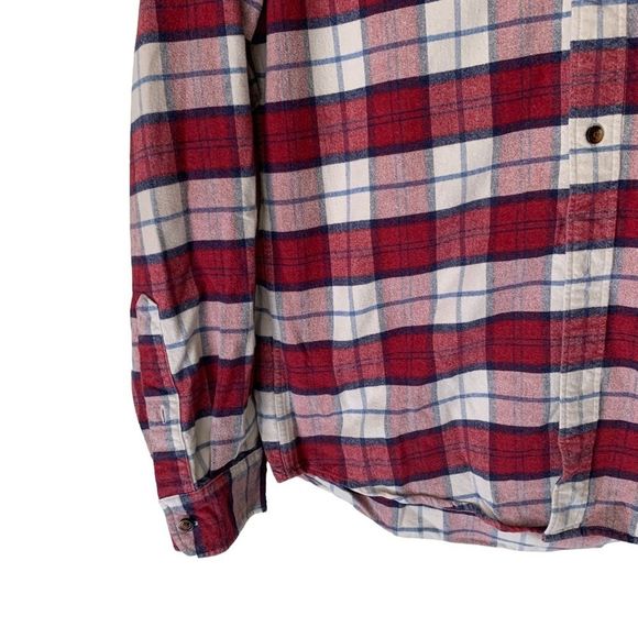 J.Crew Slim Maroon & Cream Flannel Shirt - Medium - Picture 3 of 8